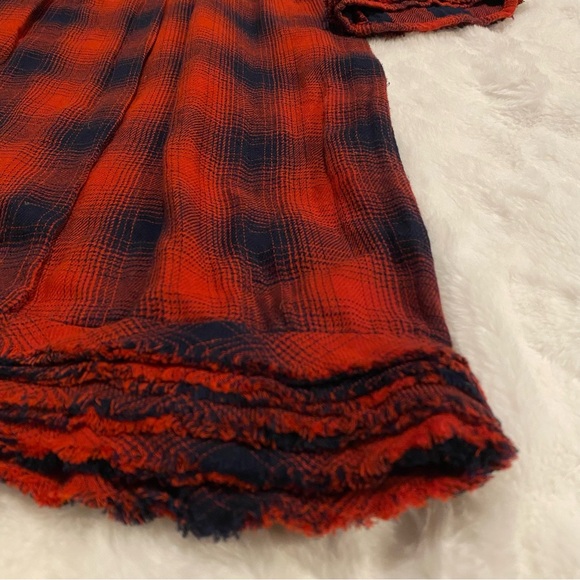 Plaid Ruffle Long Sleeve Dress - Picture 13 of 14